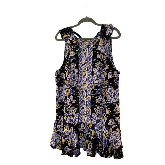 Free People Womens Summer In Tulum Mini Dress Size large Bohemian Linen - Picture 2 of 7